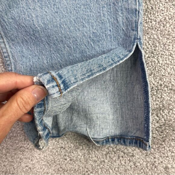 Abercrombie & Fitch Jeans Women's 30 Blue 90's Straight High Rise Split Leg - Picture 3 of 12